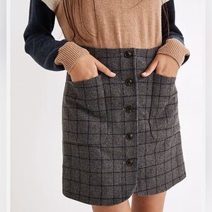 NWT Plaid Madewell Skirt